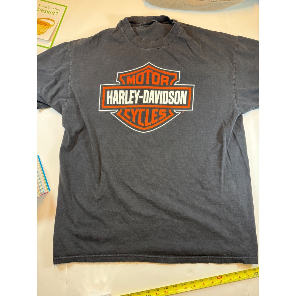 Harley-Davidson Mens T-Shirt Black Graphic Logo Berwyn Illinois Single Stitch XL